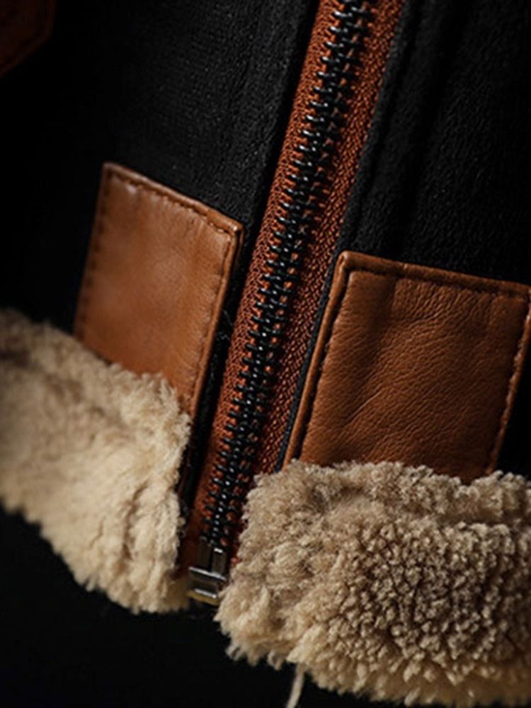 Jaqueta De Lapela Grossa Patchwork Solta Moda Masculina