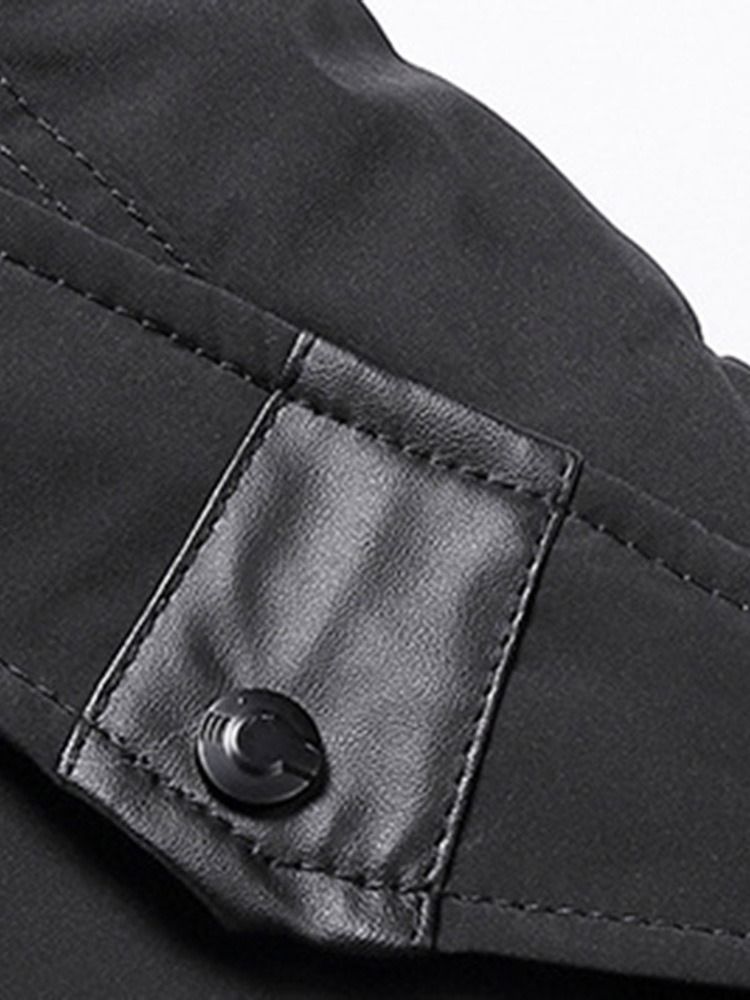 Jaqueta Masculina Com Capuz Colorido Em Patchwork Com Zíper