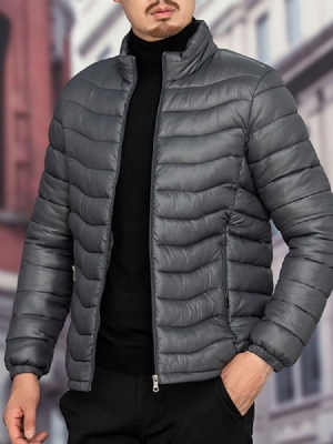 Jaqueta Padrão Masculino Com Gola Lisa Casual Com Zíper