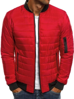 Patchwork Color Block Zipper Padrão Casual Jaqueta Masculina