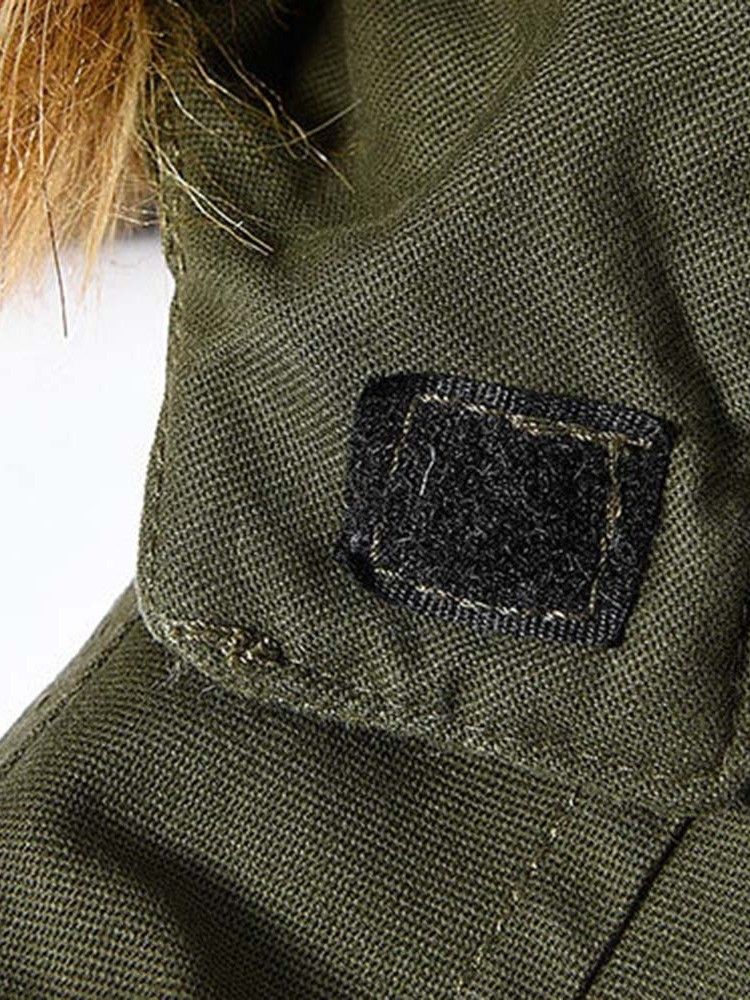 Patchwork Cor De Comprimento Médio Em Bloco Com Zíper Casaco Acolchoado Masculino