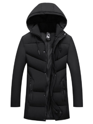 Patchwork Simples Com Zíper De Comprimento Médio Jaqueta Casual Masculina