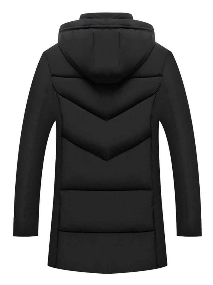 Patchwork Simples Com Zíper De Comprimento Médio Jaqueta Casual Masculina