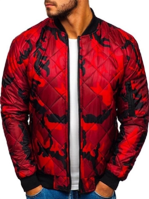 Stand Collar Camouflage Zipper Padrão Jaqueta Europeia Masculina