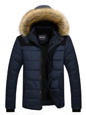 Suporte Collar Patchwork Cor Sólida Casaco Fino Masculino Para Baixo