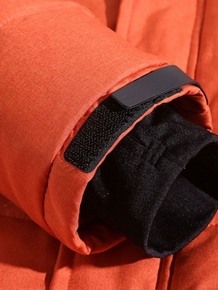 Suporte Patchwork Masculino Gola Padrão Com Zíper Jaqueta Casual Para Baixo