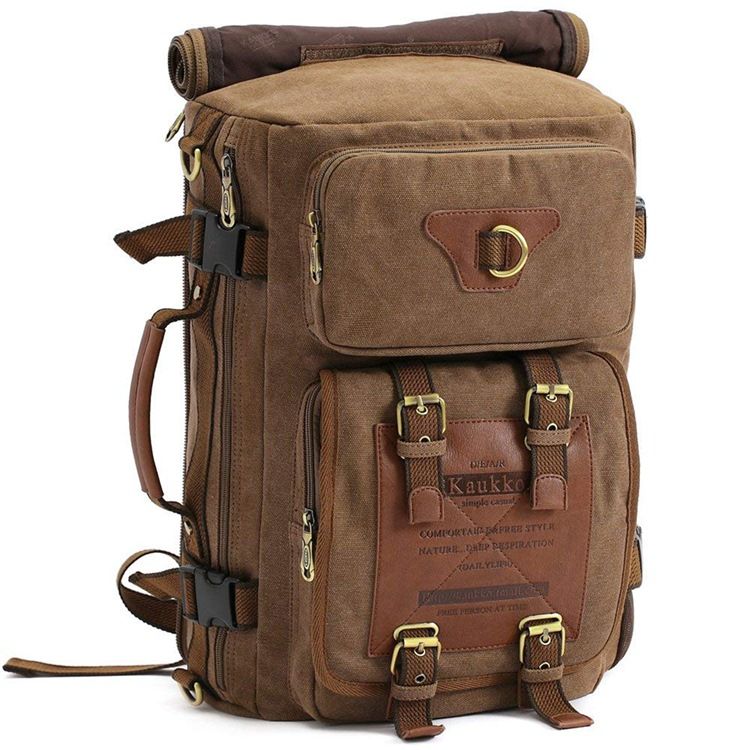 Bolsa De Caminhada Em Couro De Lona Retrô