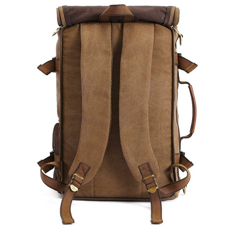 Bolsa De Caminhada Em Couro De Lona Retrô