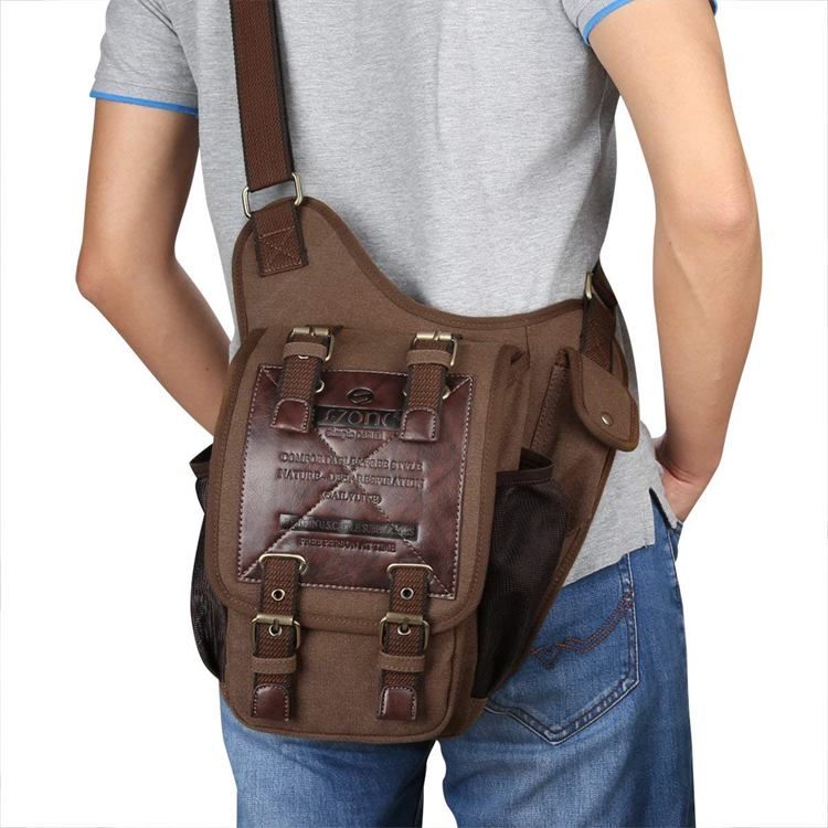Bolsa De Ombro Militar De Couro Vintage