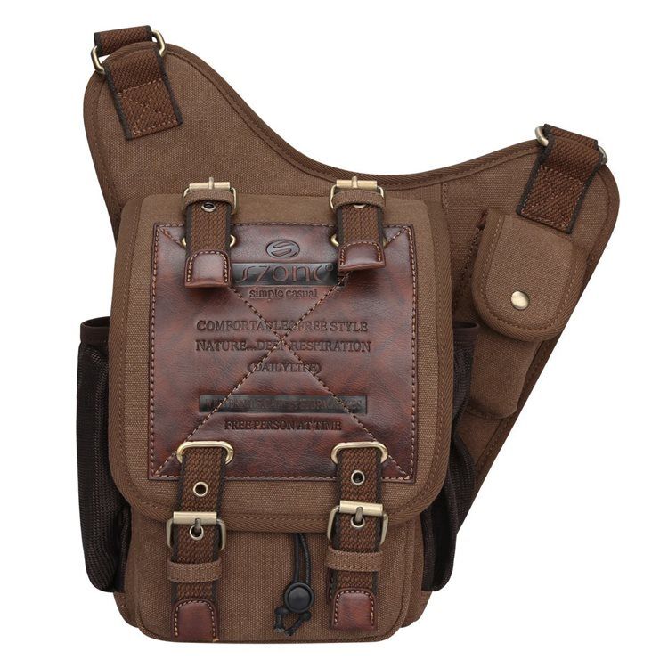 Bolsa De Ombro Militar De Couro Vintage