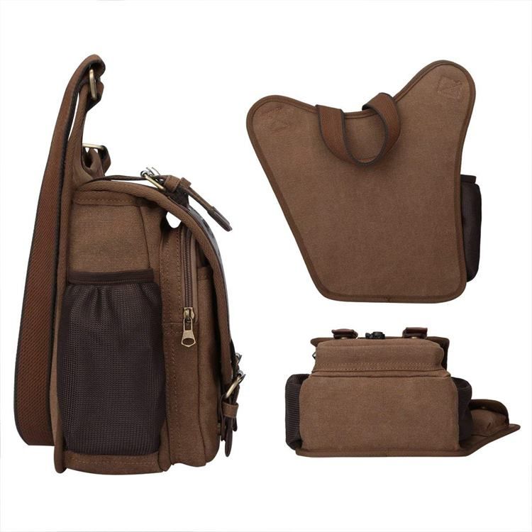 Bolsa De Ombro Militar De Couro Vintage