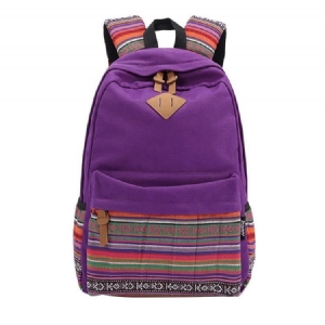 Mochila Feminina Com Zíper Floral Em Tela