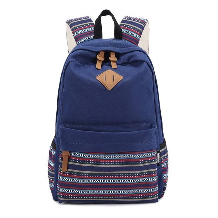 Mochila Feminina Com Zíper Floral Em Tela