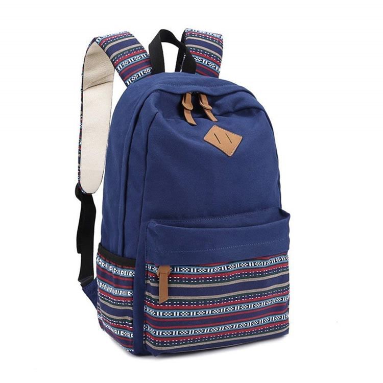 Mochila Feminina Com Zíper Floral Em Tela