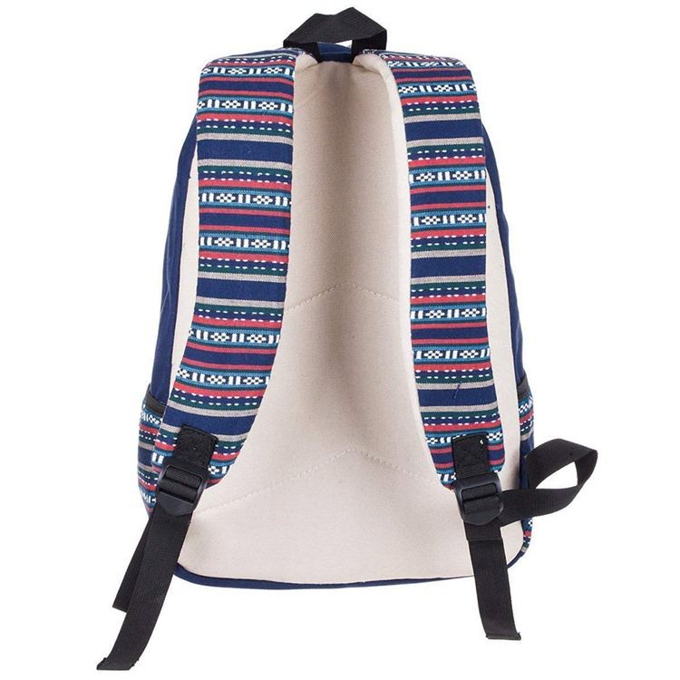 Mochila Feminina Com Zíper Floral Em Tela