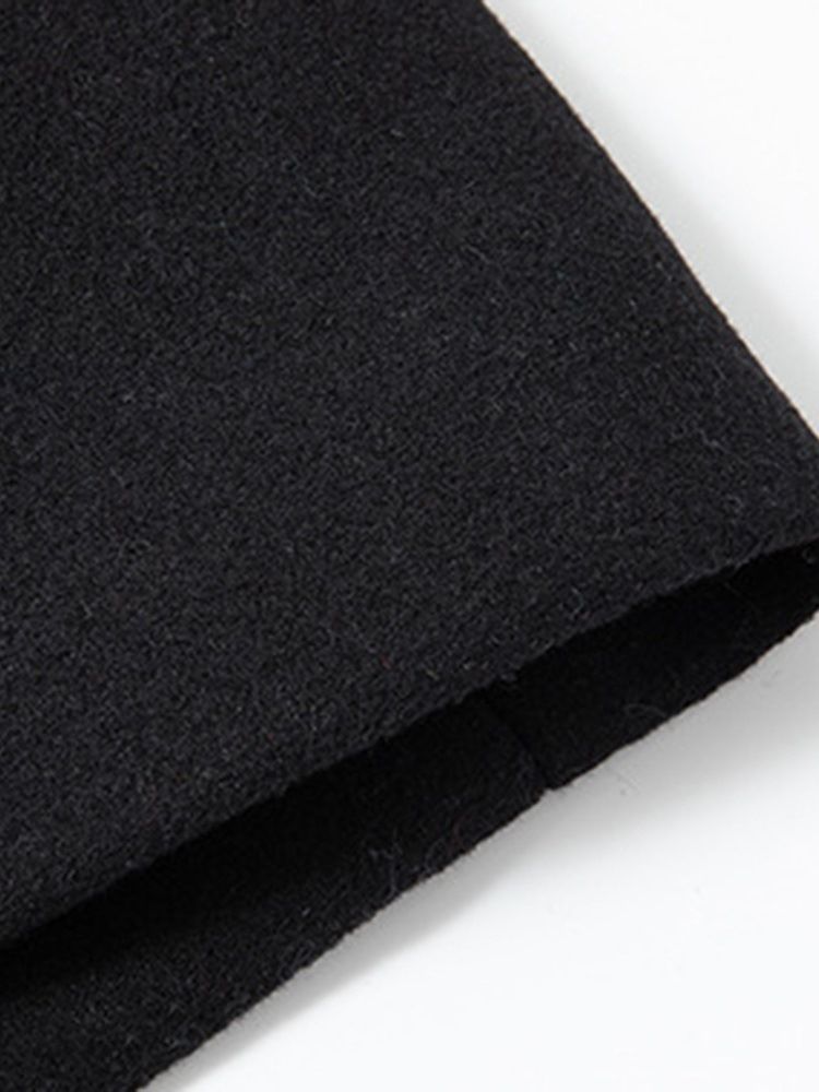 Casaco De Lã De Inverno Masculino Com Botão De Zíper Liso