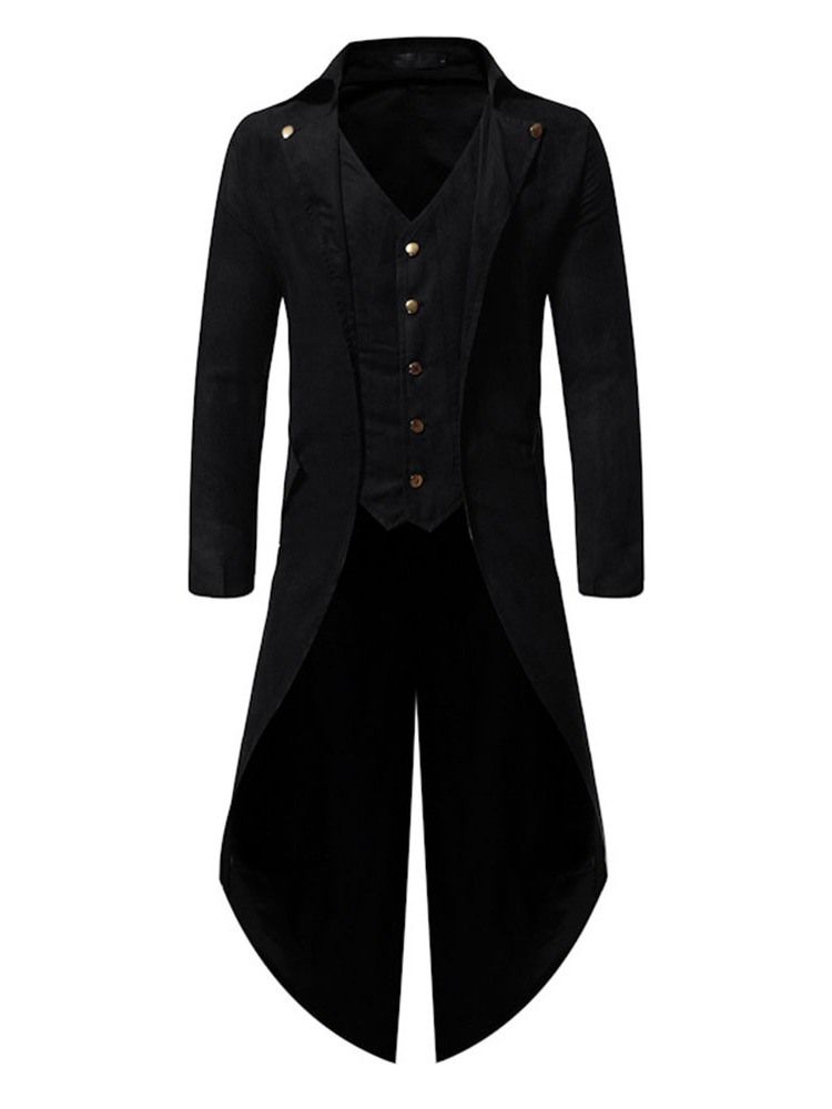 Casaco Longo Liso Simples Masculino De Botão