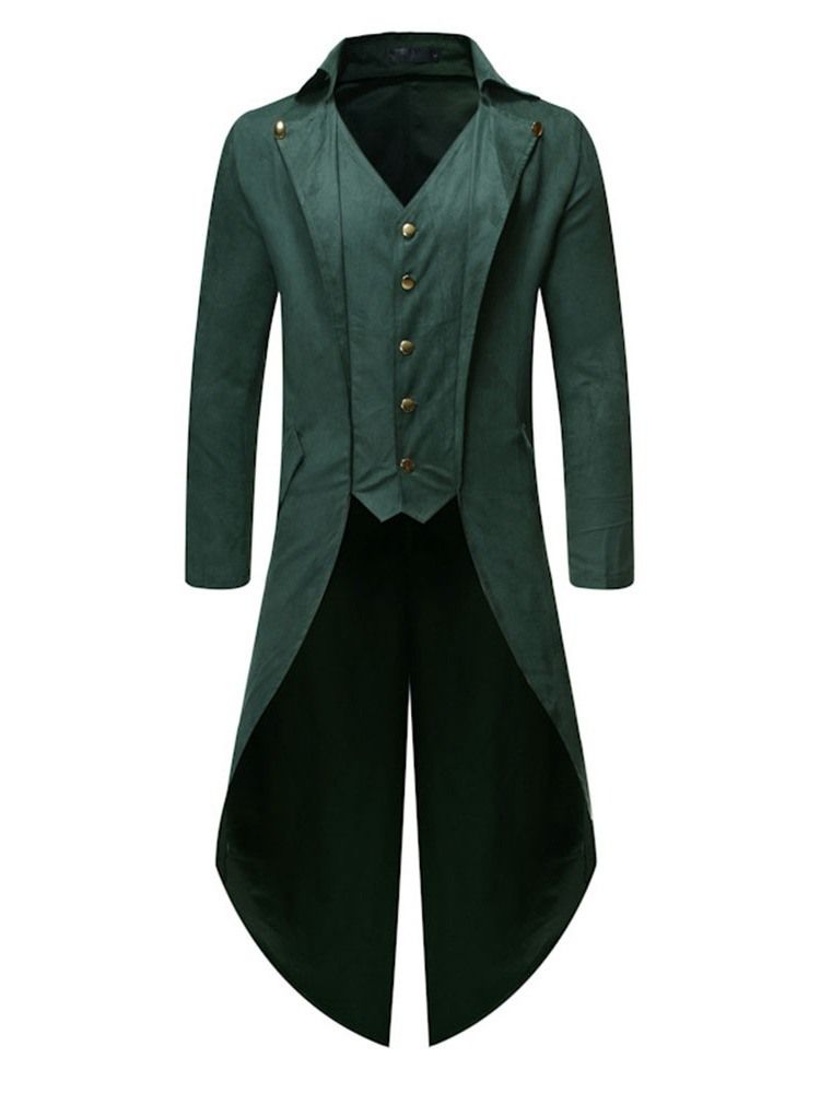 Casaco Longo Liso Simples Masculino De Botão