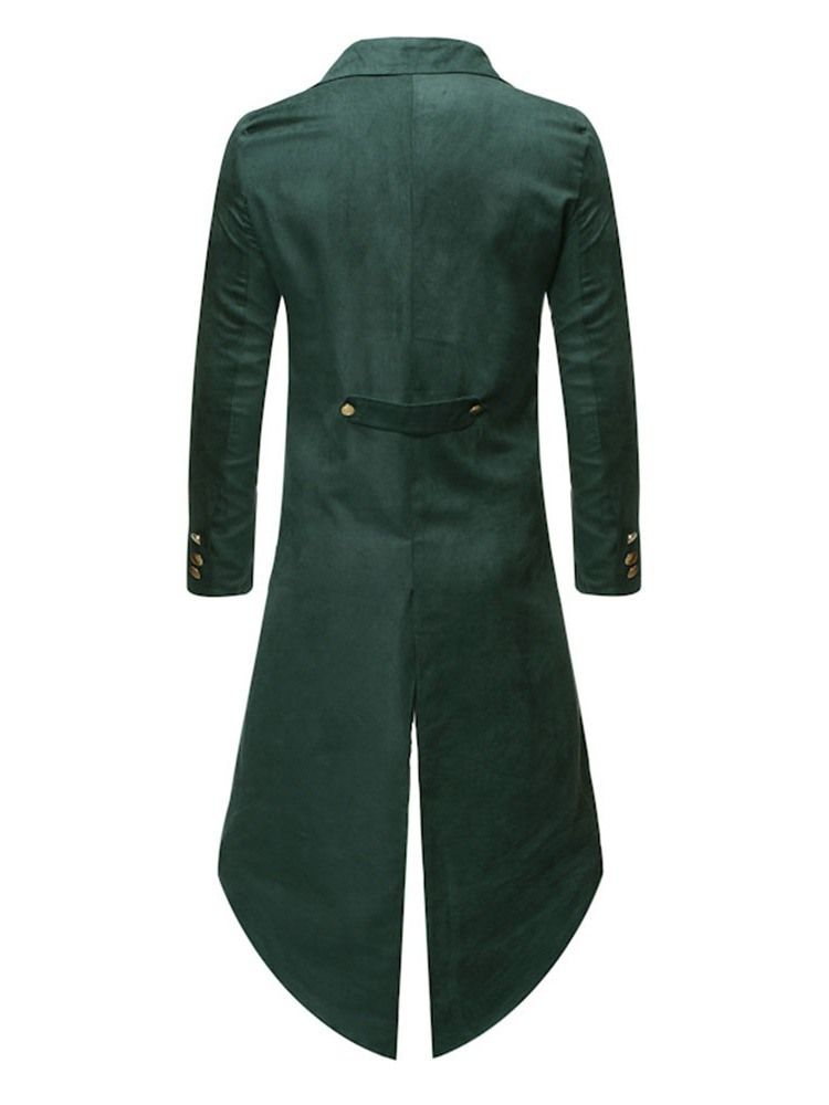 Casaco Longo Liso Simples Masculino De Botão