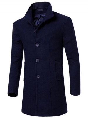 Casaco Masculino Longo Fino De Cor Sólida