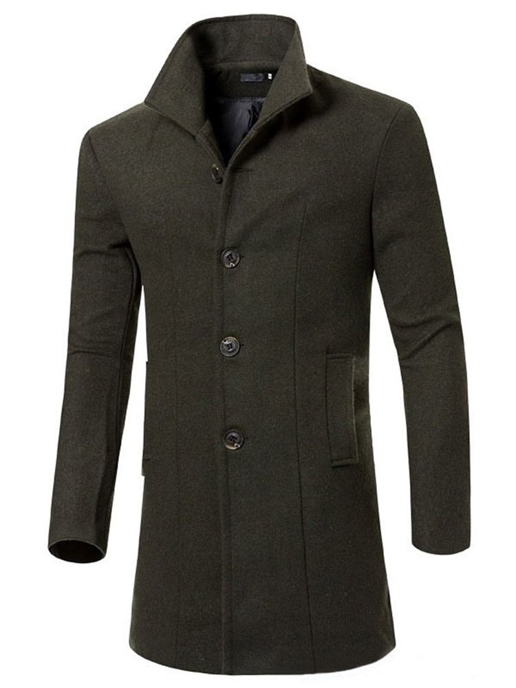 Casaco Masculino Longo Fino De Cor Sólida