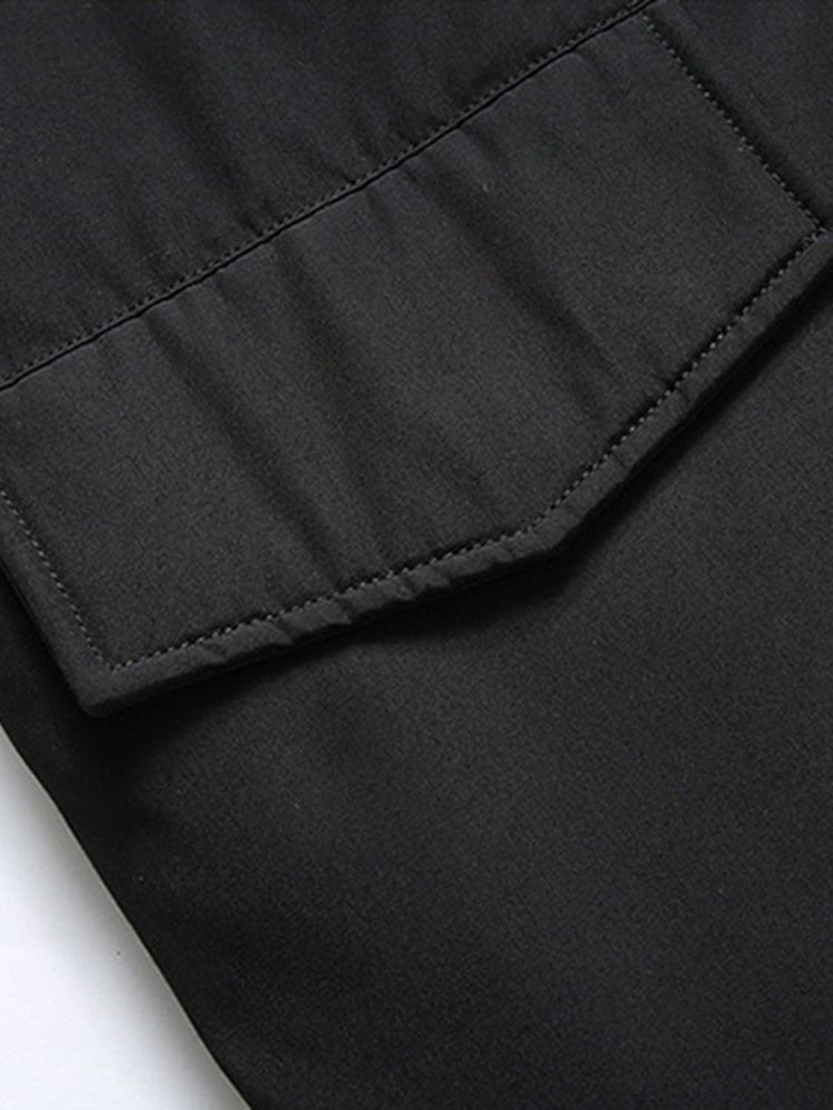 Color Block Jaqueta Masculina Com Capuz E Zíper Europeu De Comprimento Médio