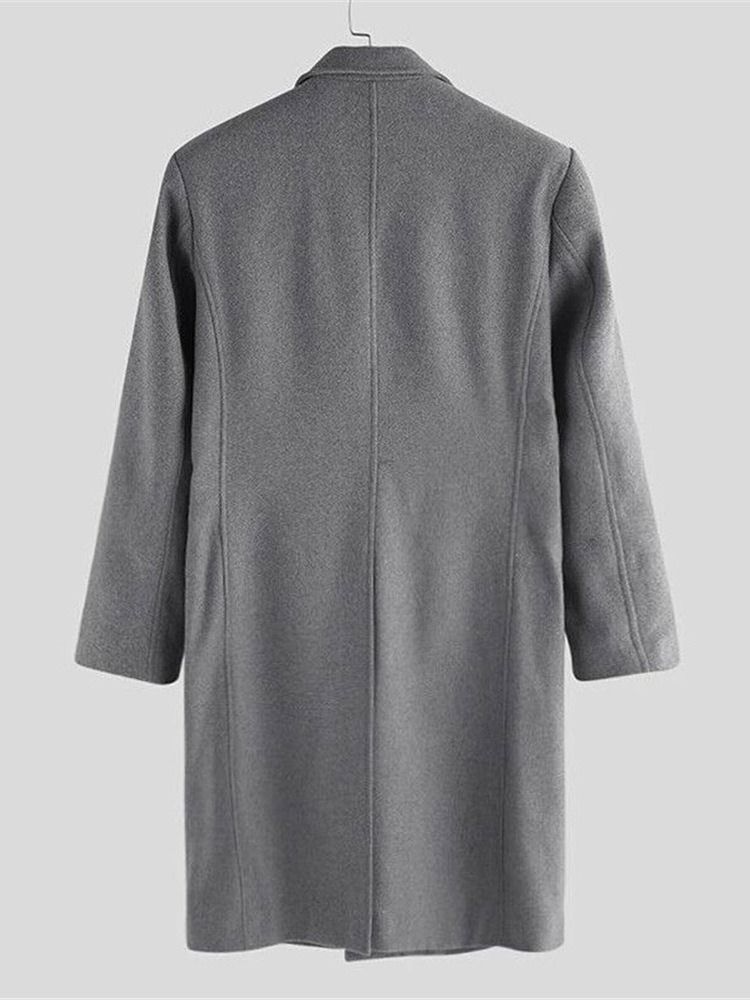 Estilo Longo Lapela Entalhada Lisa England A Line Casaco Masculino
