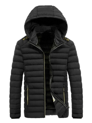 Jaqueta Casual Masculina Padrão Com Capuz
