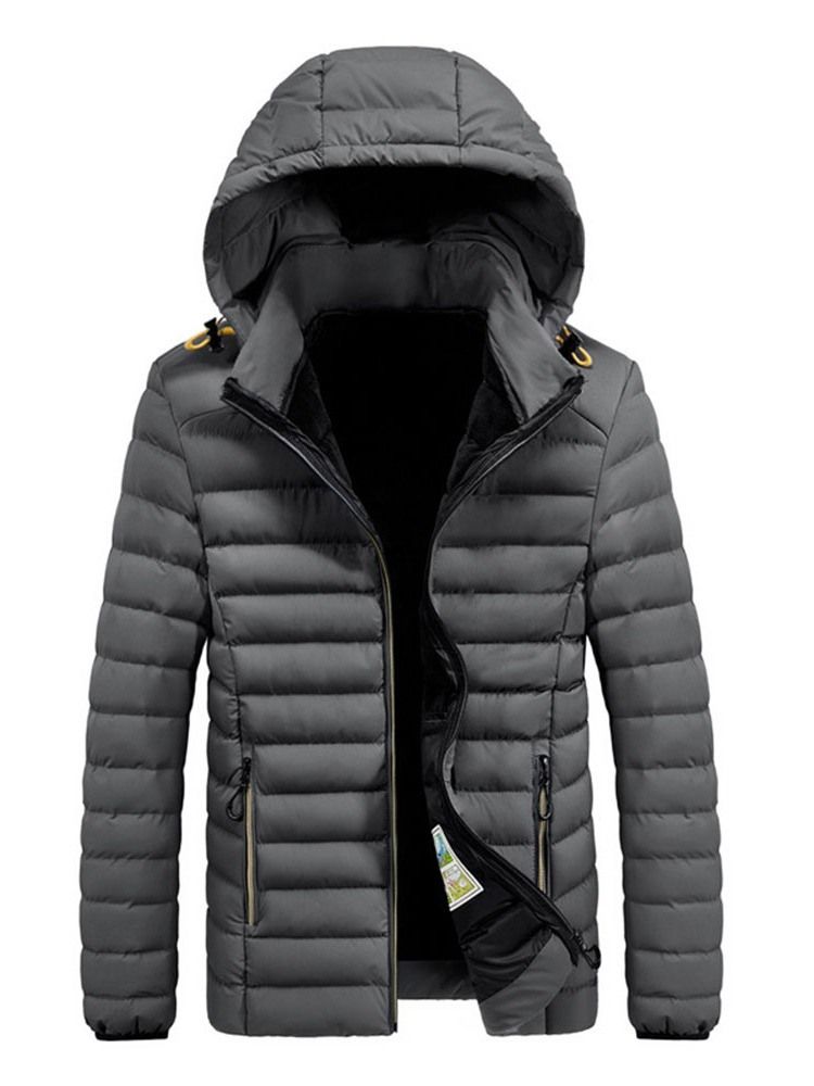 Jaqueta Casual Masculina Padrão Com Capuz