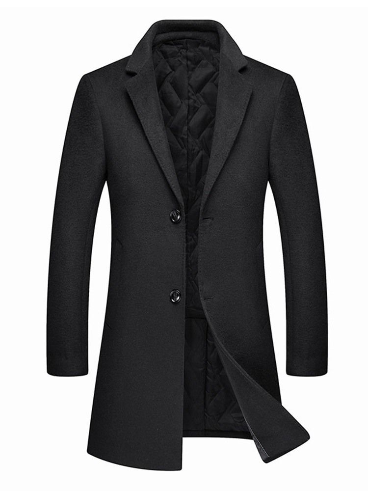 Lapela Entalhada De Comprimento Médio Casaco Liso A Line Masculino