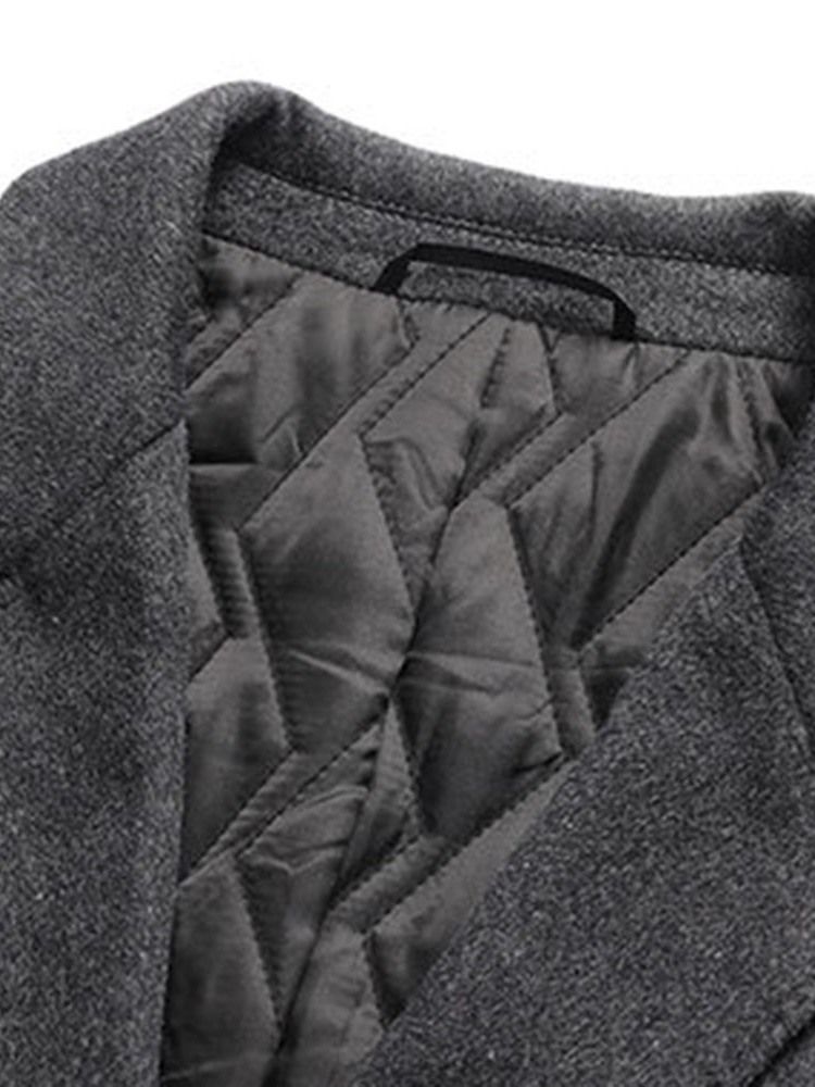 Lapela Entalhada De Comprimento Médio Casaco Liso A Line Masculino