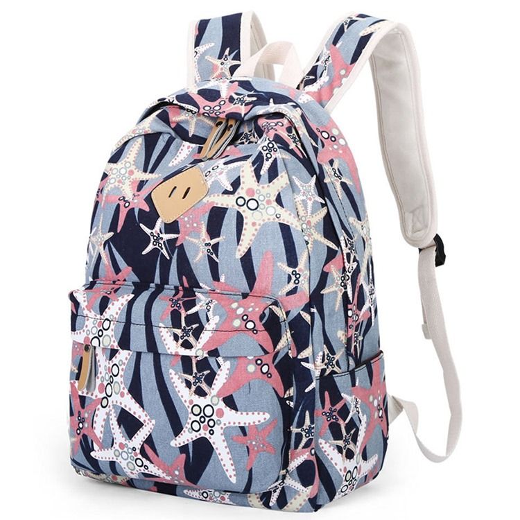Mochila Starfish Print Canvas