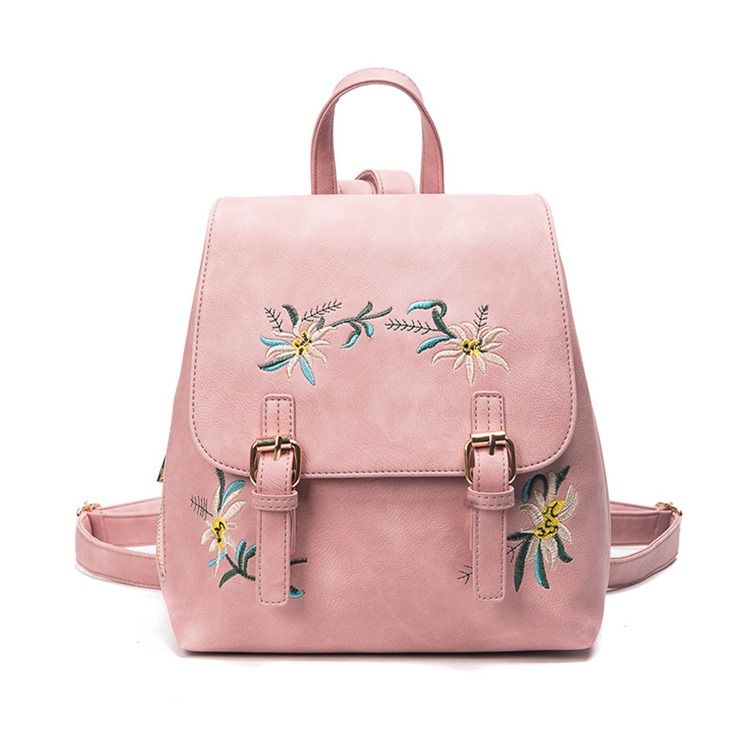 Mochilas Decoradas Com Cinto De Pu Floral