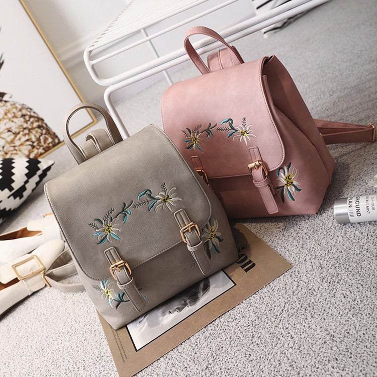 Mochilas Decoradas Com Cinto De Pu Floral