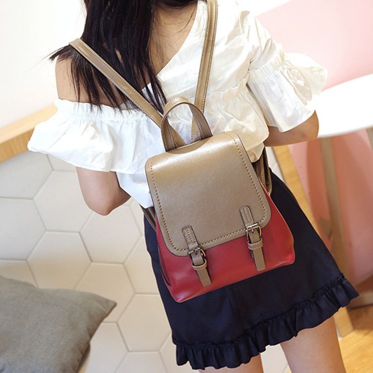 Mochilas Em Bloco De Cor Lisa Pu