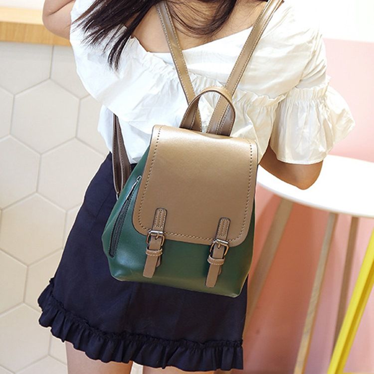 Mochilas Em Bloco De Cor Lisa Pu