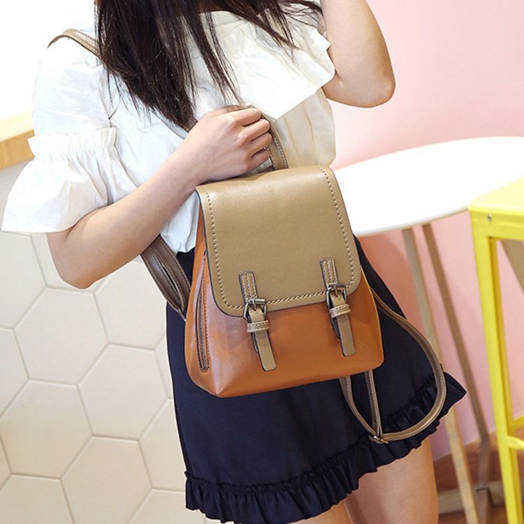 Mochilas Em Bloco De Cor Lisa Pu
