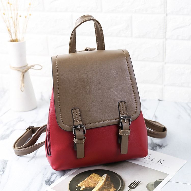 Mochilas Em Bloco De Cor Lisa Pu