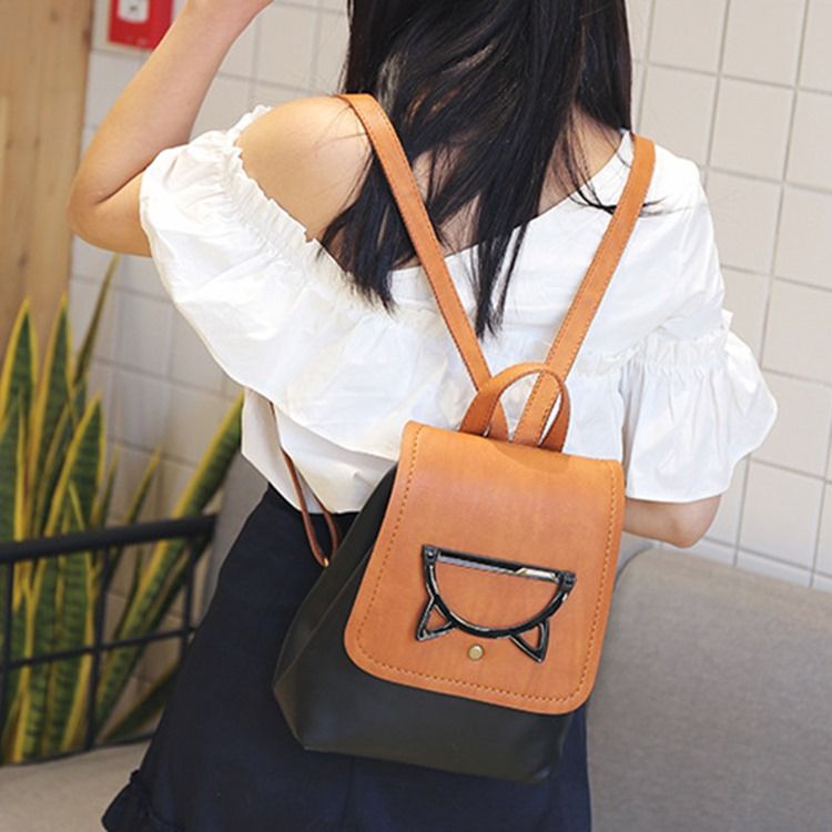 Mochilas Em Bloco De Cores Pu
