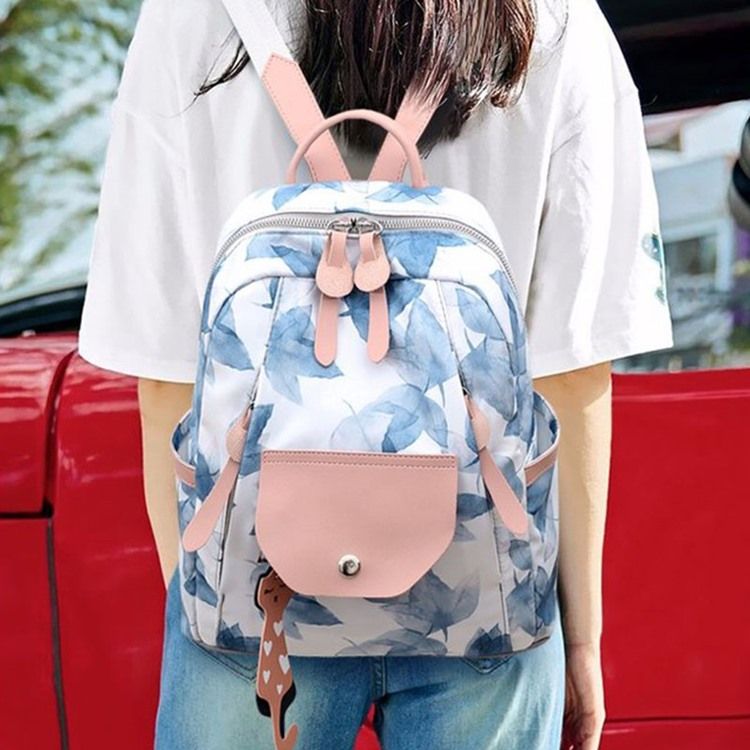Oxford Print Mochilas De Bolso Com Aba