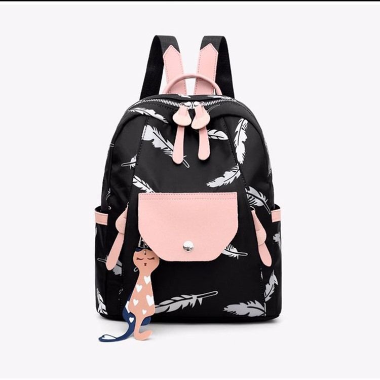 Oxford Print Mochilas De Bolso Com Aba