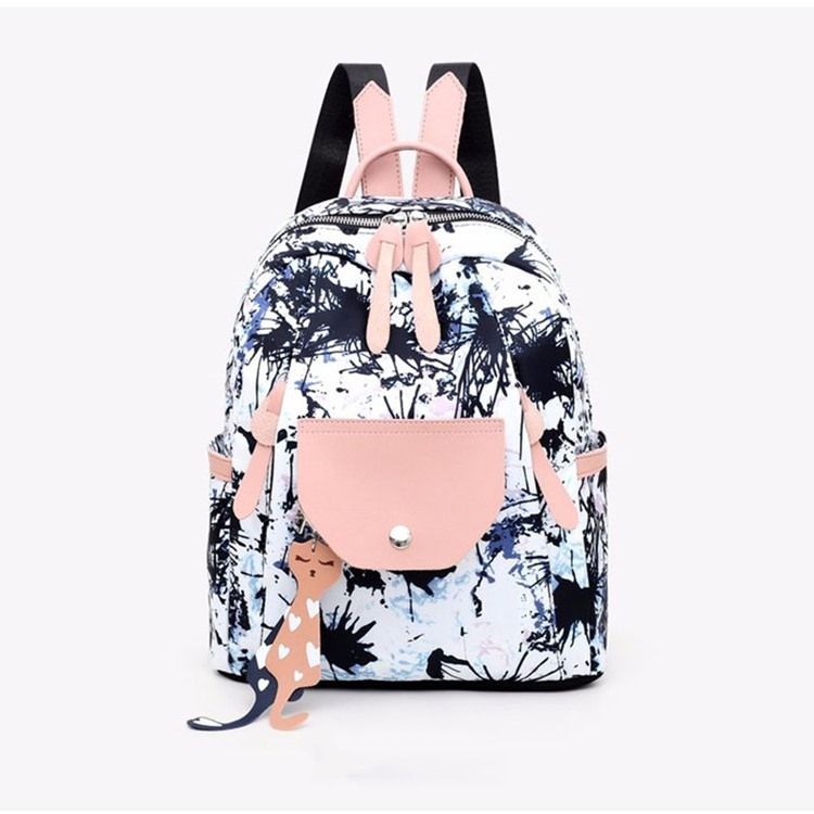 Oxford Print Mochilas De Bolso Com Aba