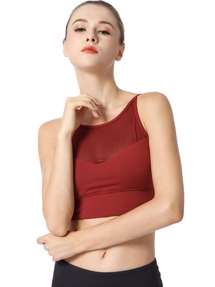 Tiras Lisas Femininas Não Ajustadas Sutiãs Esportivos De Nylon Push Up