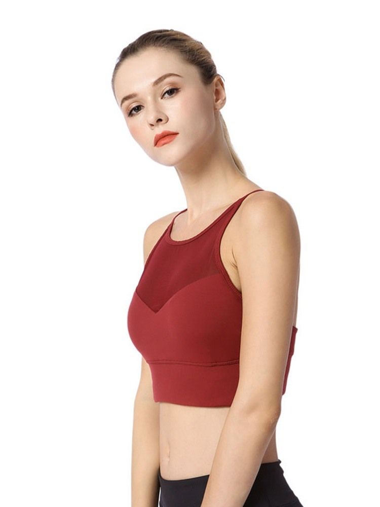 Tiras Lisas Femininas Não Ajustadas Sutiãs Esportivos De Nylon Push Up