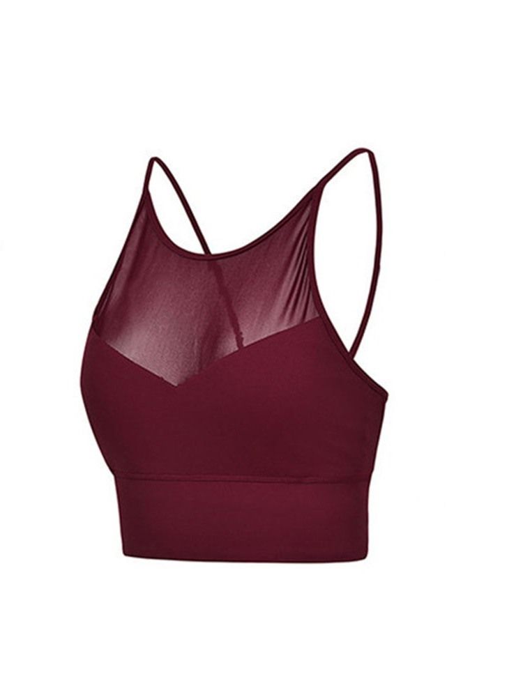 Tiras Lisas Femininas Não Ajustadas Sutiãs Esportivos De Nylon Push Up