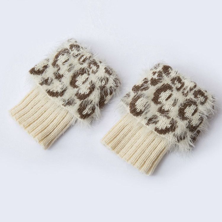 Botas Femininas Com Estampa De Leopardo Meias E Punhos