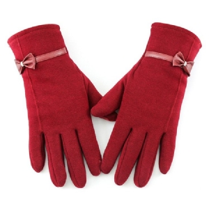 Luvas Bowknot Feminino Simples De Inverno
