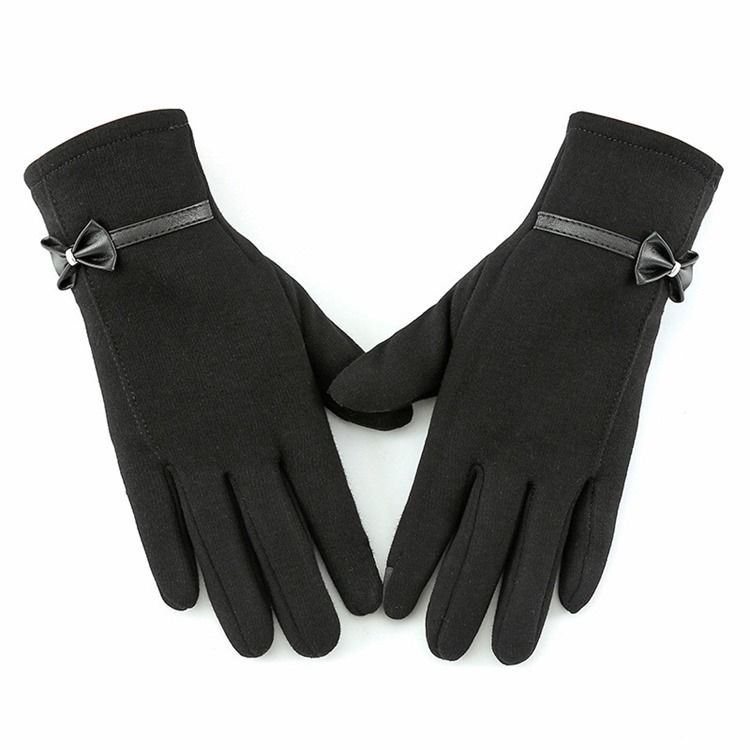 Luvas Bowknot Feminino Simples De Inverno