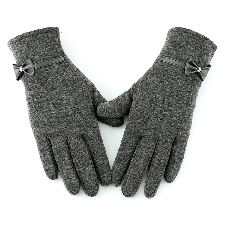 Luvas Bowknot Feminino Simples De Inverno