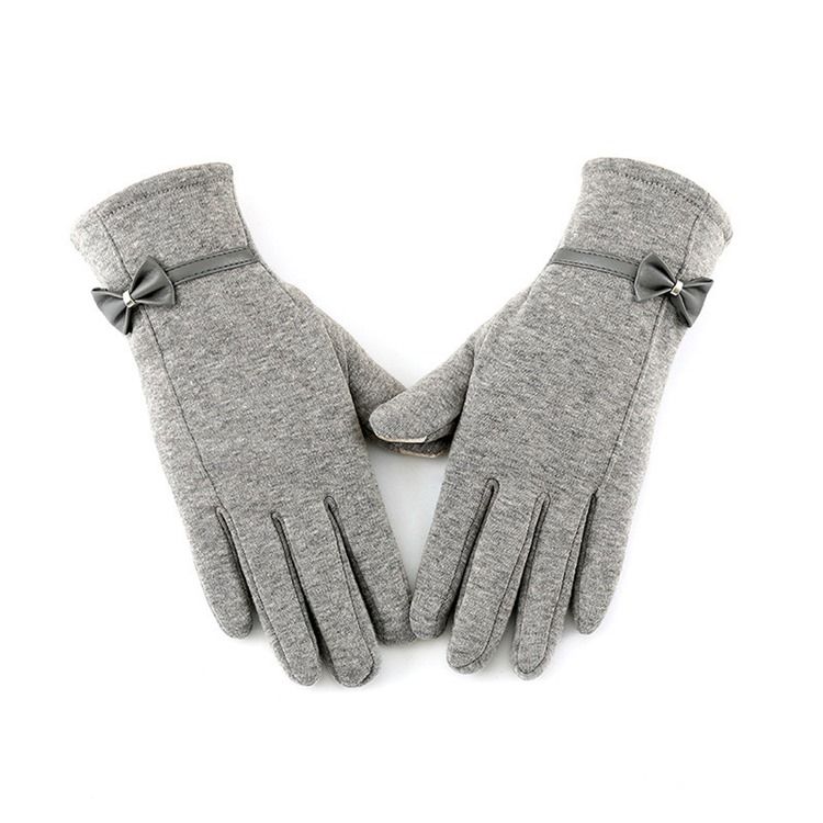 Luvas Bowknot Feminino Simples De Inverno